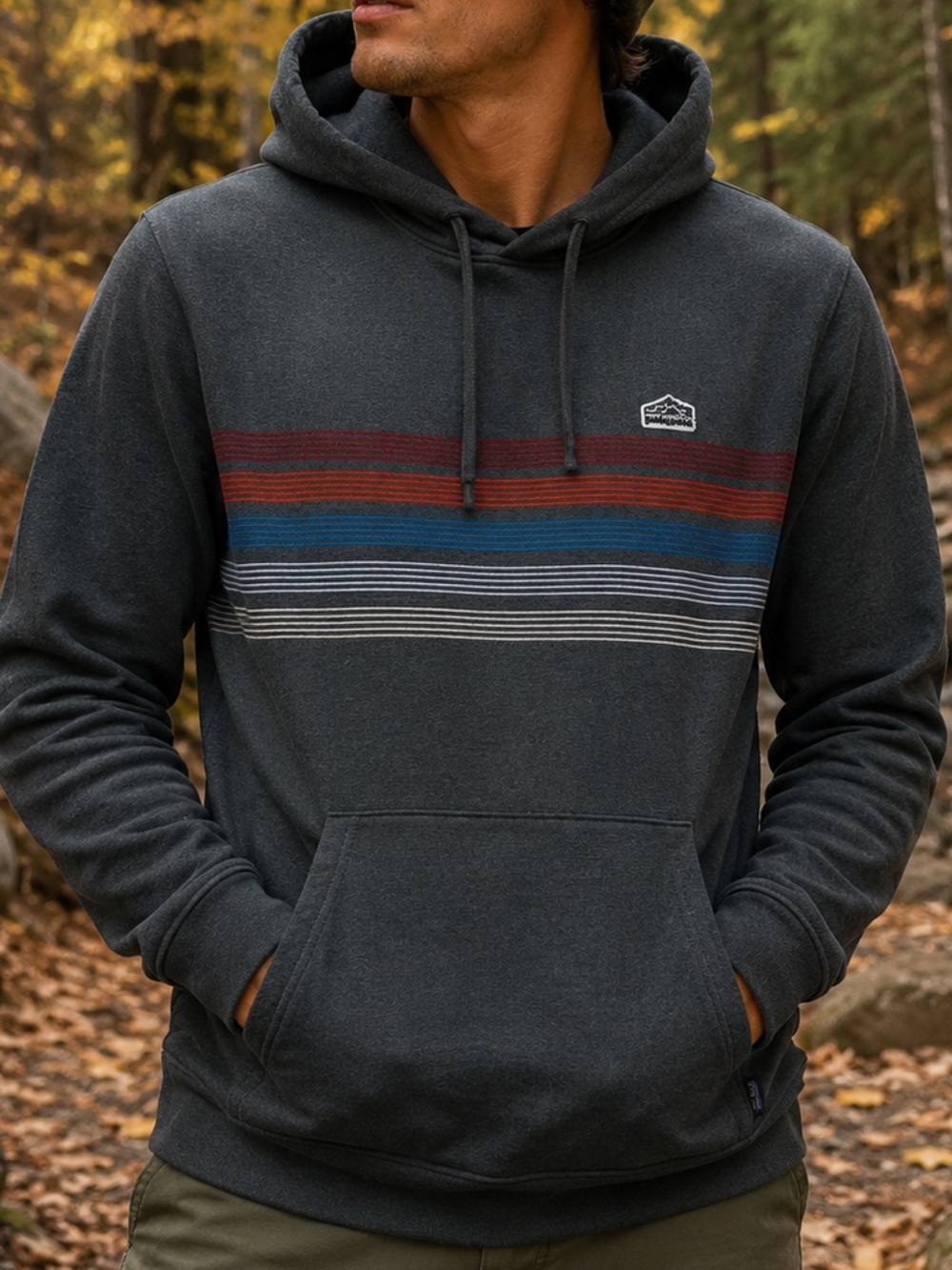 Patagonia Men’s XS Hoodie Retro Stripe Pullover Sweatshirt Gray Women’s S